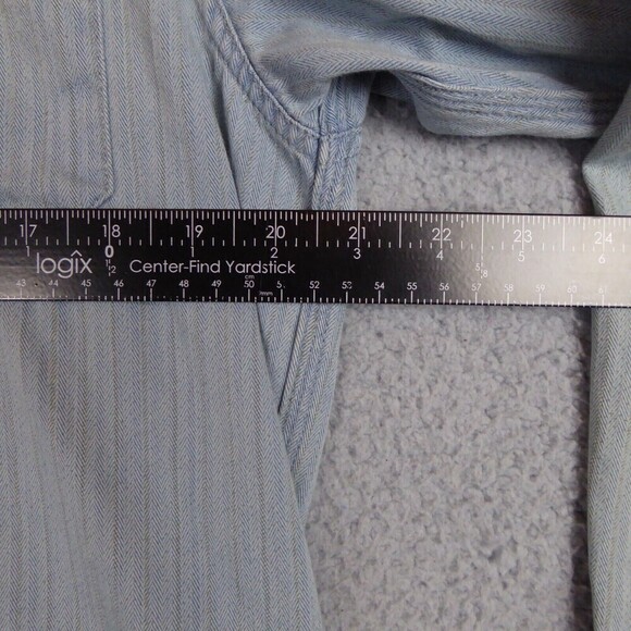 Scotch Center AMS Shirt Men's XL Blue Striped Button Down Long Sleeve Collared - Picture 5 of 10